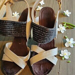 Stylish Black and Cream Women's Sandals